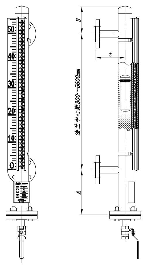 Flap-11S經(jīng)濟型磁翻板液位計尺寸